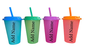 12 oz Color Changing Tumbler w/ Straw