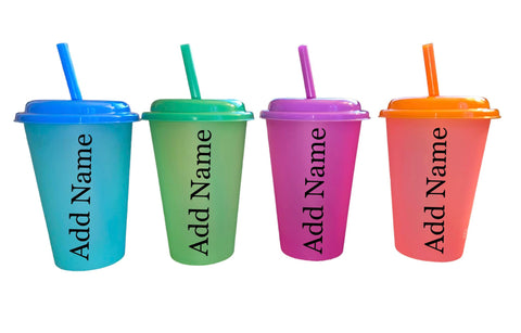 12 oz Color Changing Tumbler w/ Straw