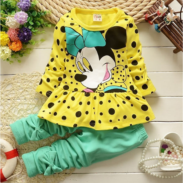 2pc Minnie/Mickey Long Sleeve T-shirt+Pants