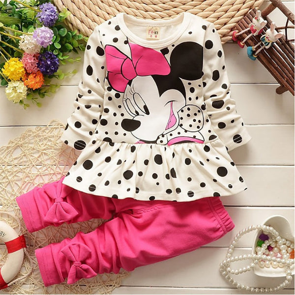 2pc Minnie/Mickey Long Sleeve T-shirt+Pants