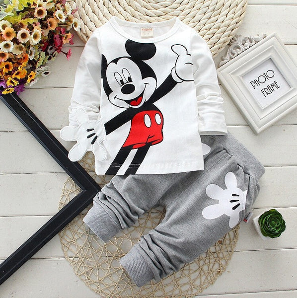 2pc Minnie/Mickey Long Sleeve T-shirt+Pants