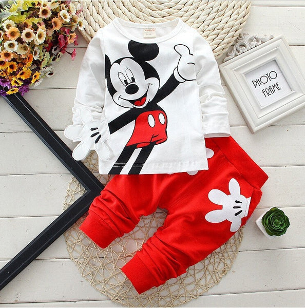 2pc Minnie/Mickey Long Sleeve T-shirt+Pants